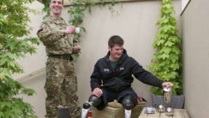 injured soldier relaxing